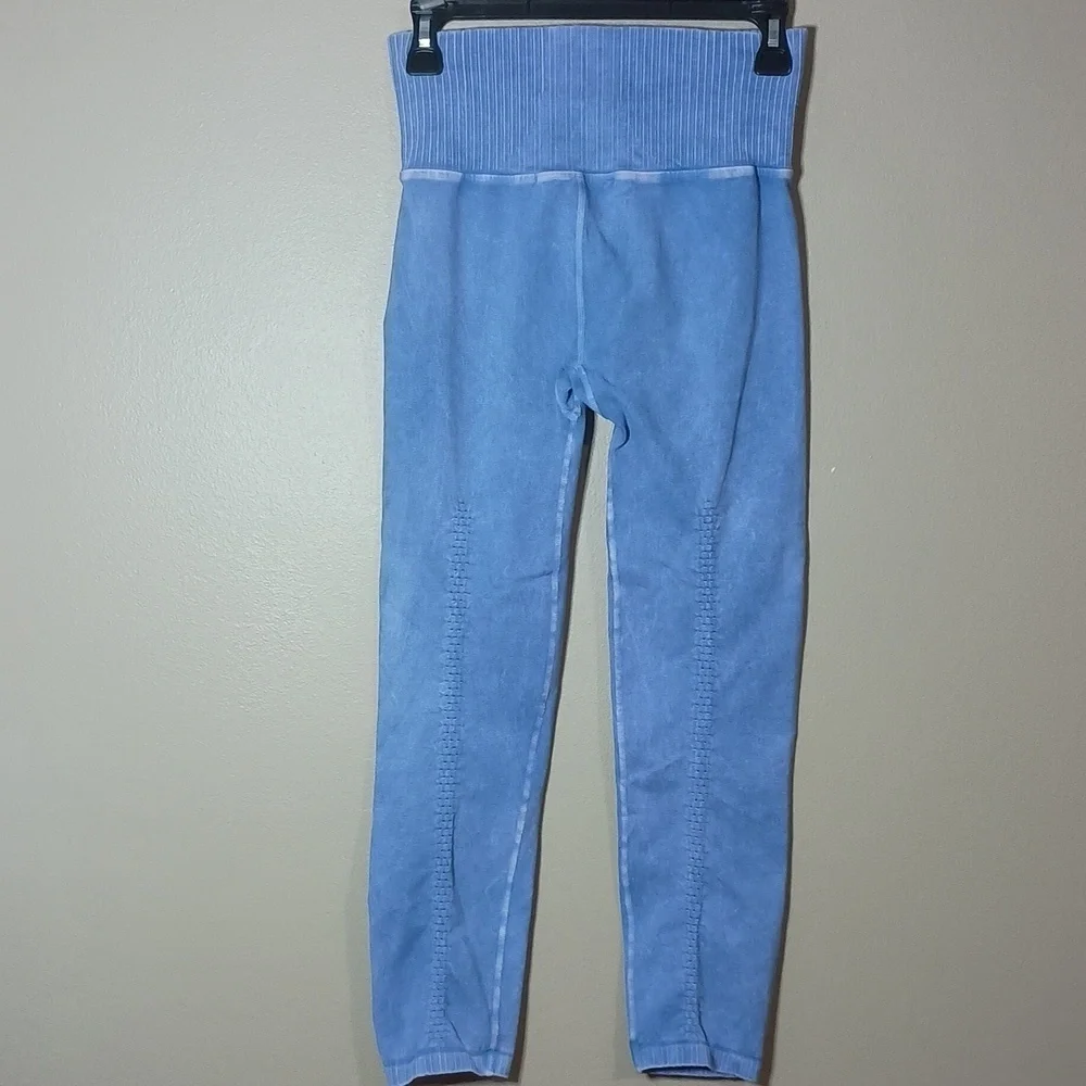 Free People Movement Good Karma High Rise Leggings 7/8 Crop In Vintage Blue